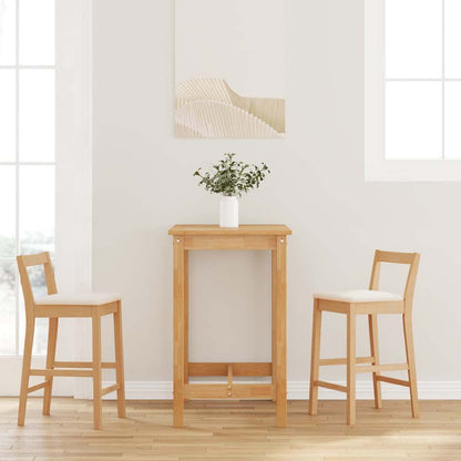 Taburetes De Bar Con Cojines, 2 Unidades, Madera Maciza Blanca, Goma