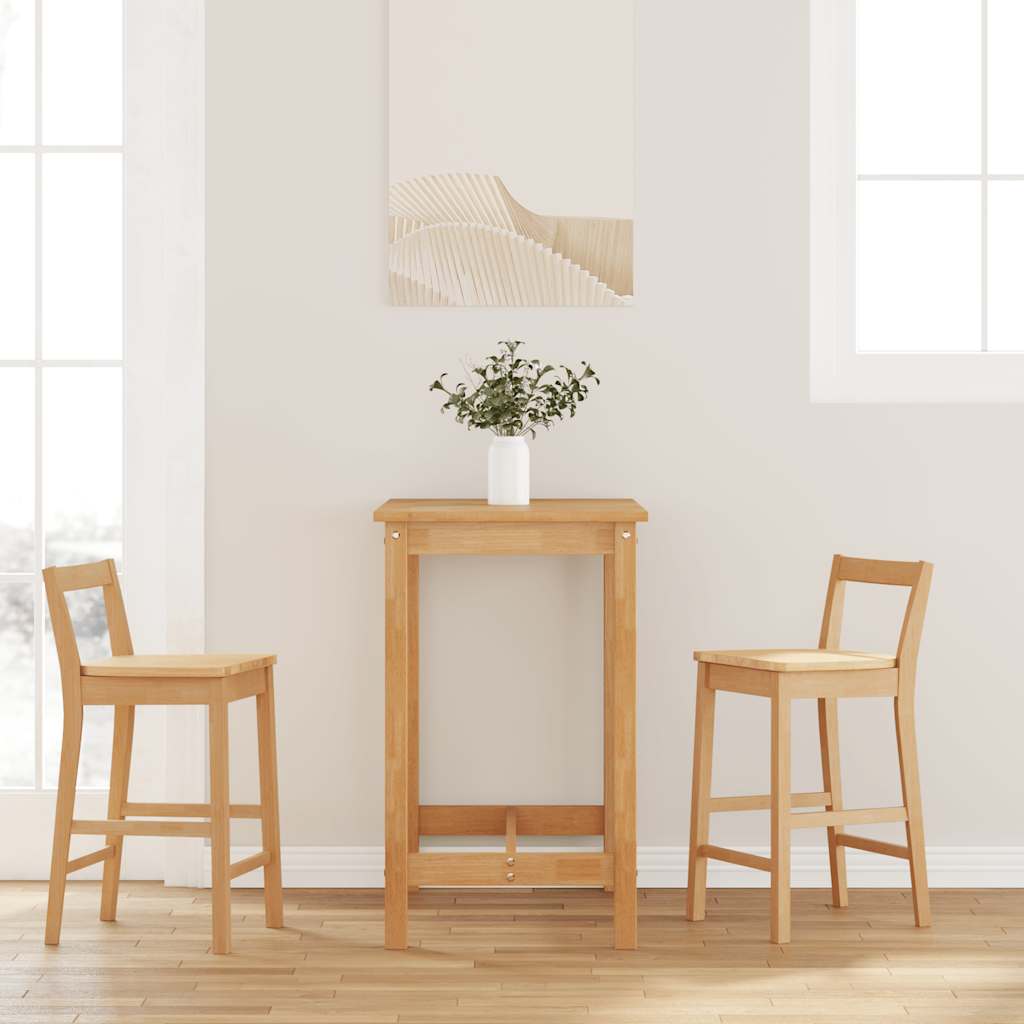 Taburetes De Bar Con Cojines, 2 Unidades, Madera Maciza Blanca, Goma