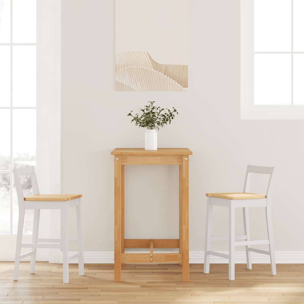 Taburetes De Bar Con Cojines, 2 Unidades, Madera Maciza Blanca, Goma