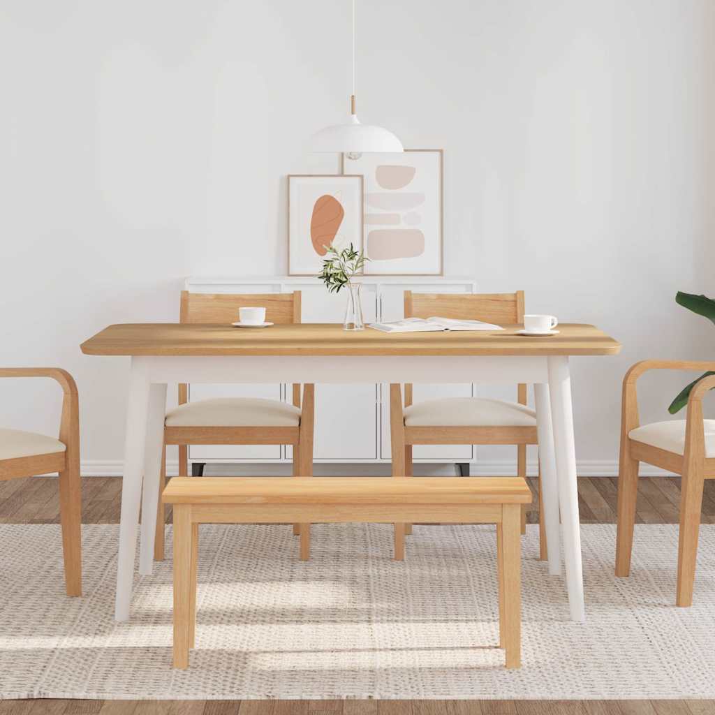 Banco 90 Cm Madera Maciza Caucho