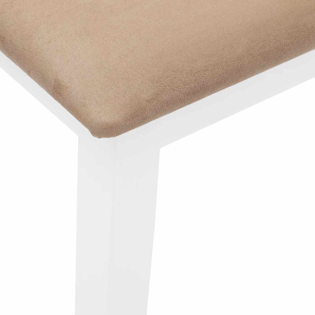 Banco 110 Cm Madera Maciza Caucho Blanco
