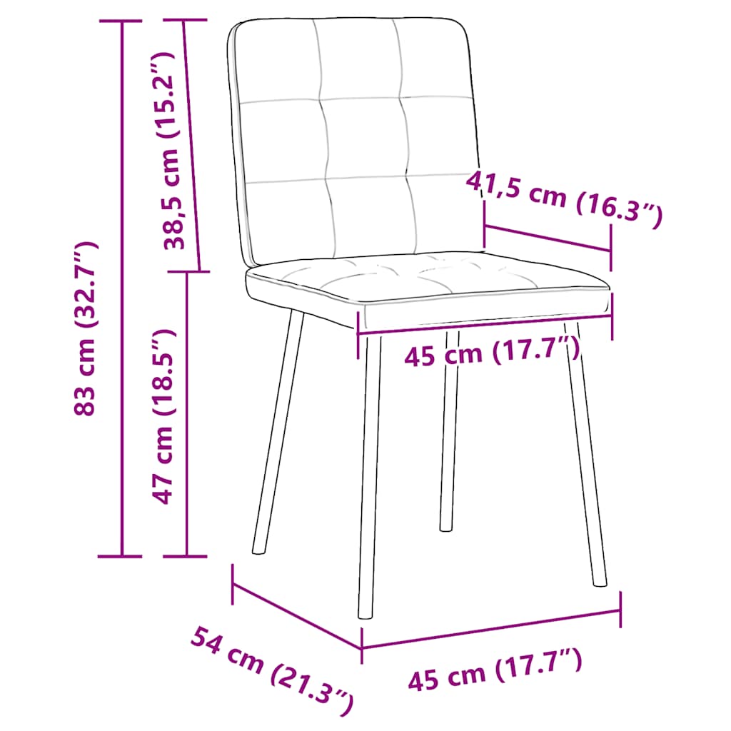 Sillas De Comedor 4 Unidades Terciopelo