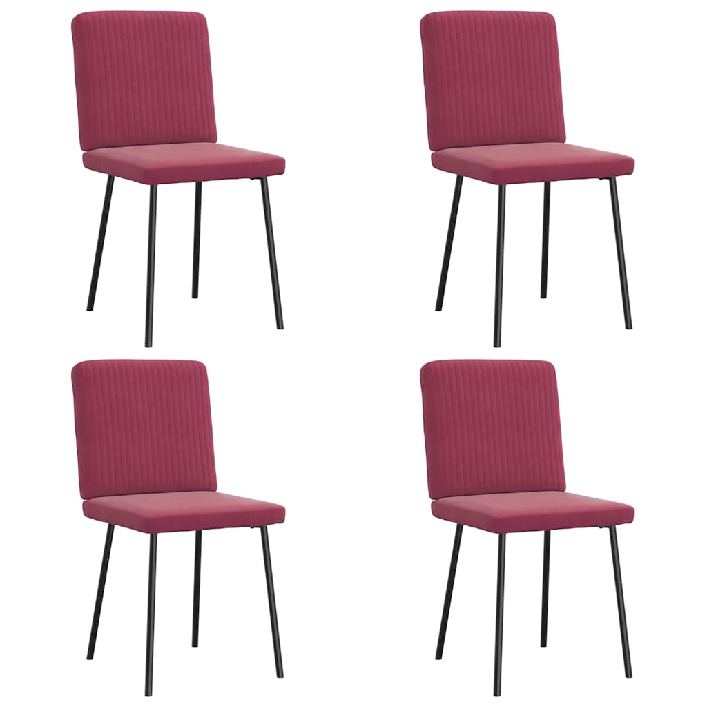 Sillas De Comedor 2 Unidades Terciopelo Rojo Tinto