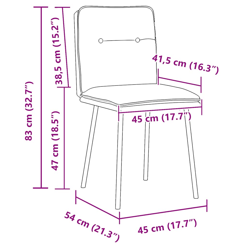 Sillas De Comedor 4 Unidades Terciopelo