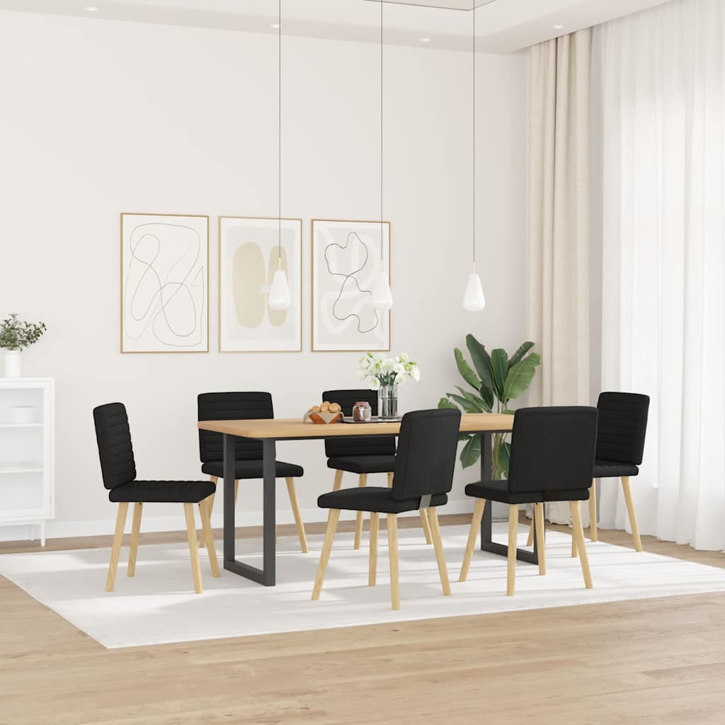 Sillas De Comedor Giratorias 6 Unidades Tela Negras