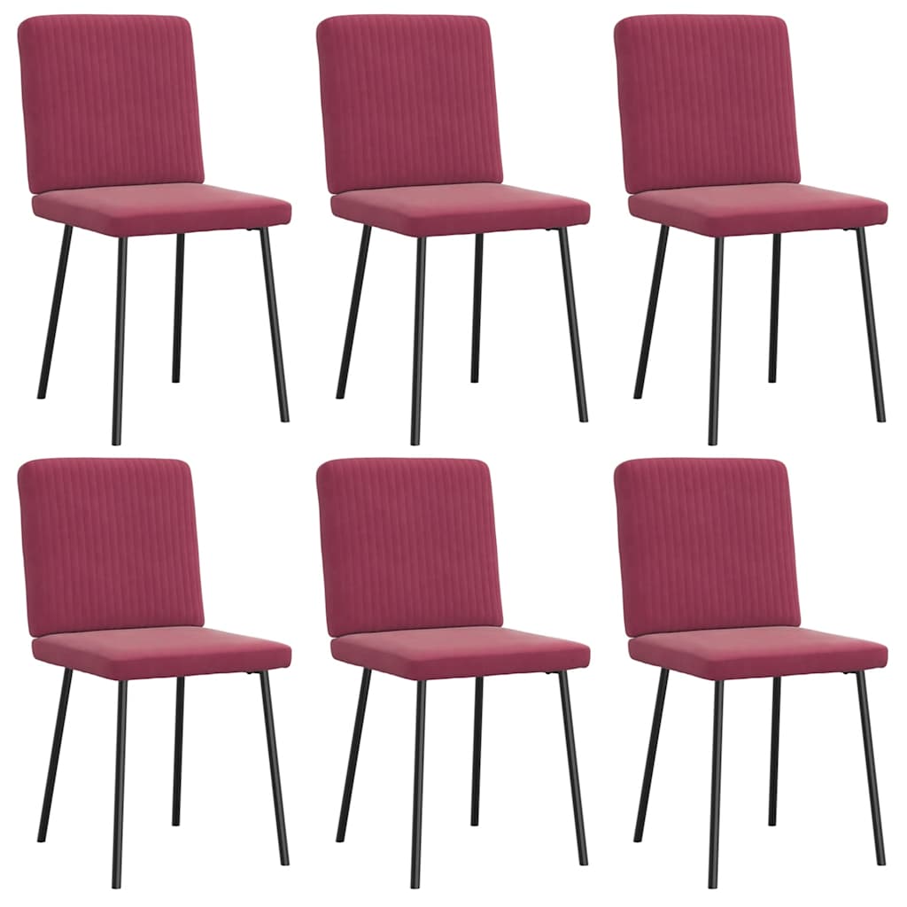 Sillas De Comedor 2 Unidades Terciopelo Rojo Tinto