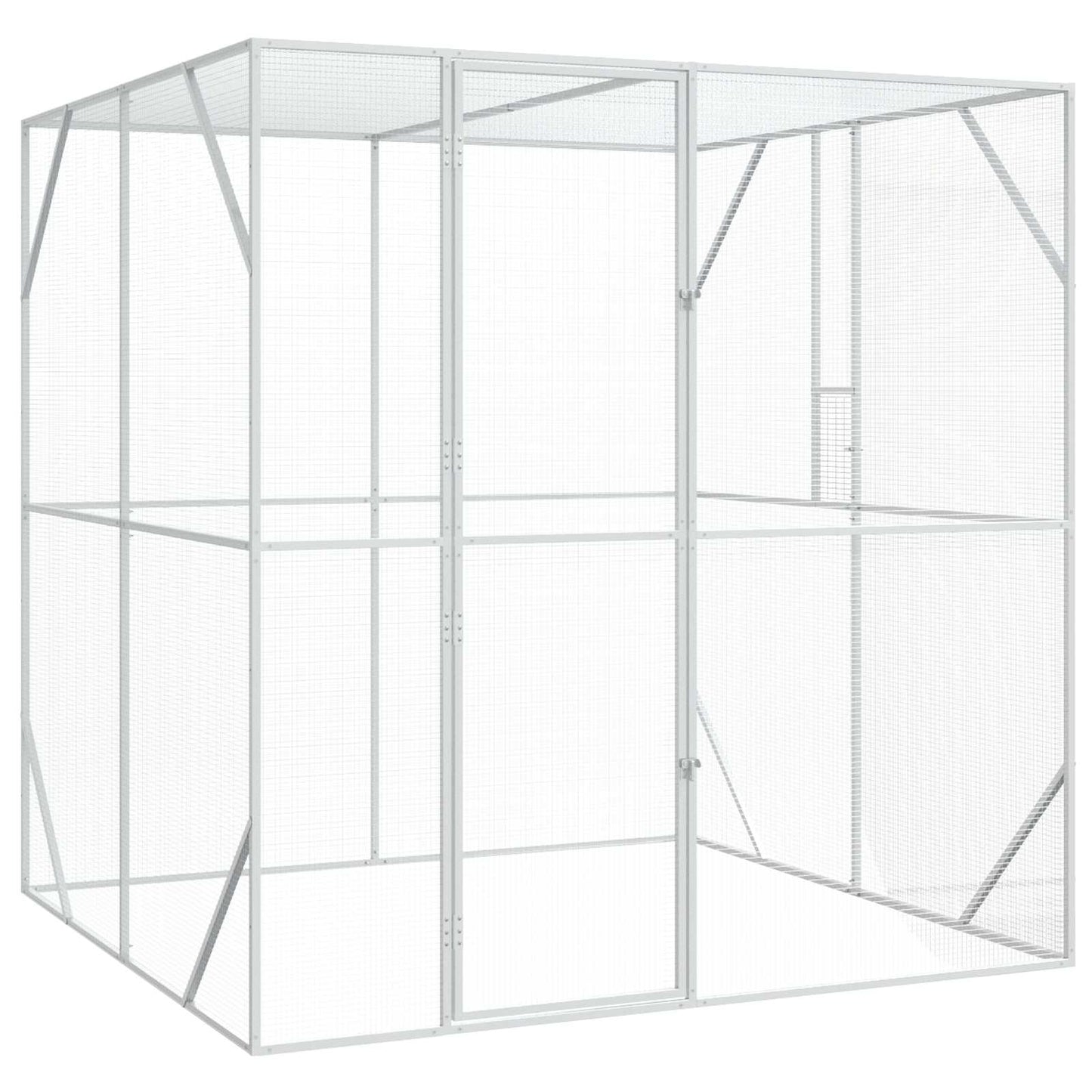 Jaula Para Aves Antracita 210 X 304 X 213 Cm Acero Galvanizado