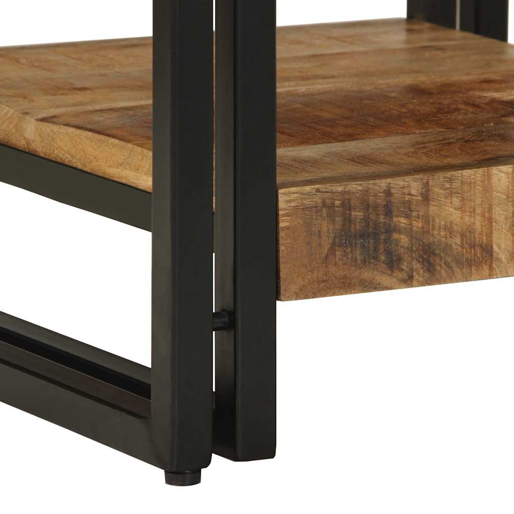 Mesa De Café Marrón Madera De Mango Maciza
