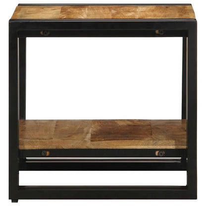 Mesa De Café Marrón Madera De Mango Maciza