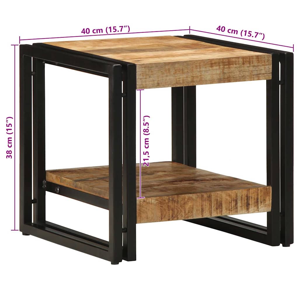 Mesa De Café Marrón Madera De Mango Maciza