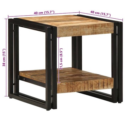 Mesa De Café Marrón Madera De Mango Maciza