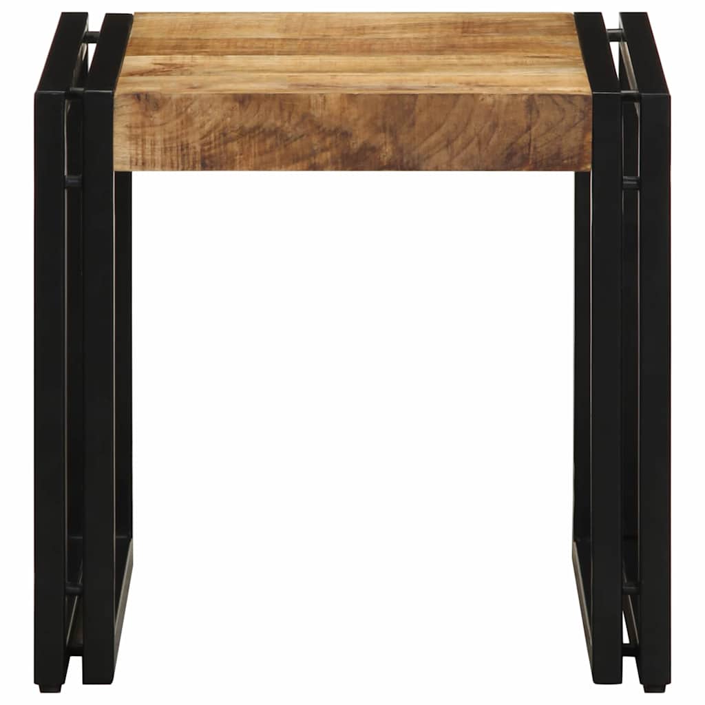 Mesa De Café Marrón Madera De Mango Maciza