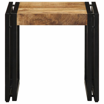 Mesa De Café Marrón Madera De Mango Maciza