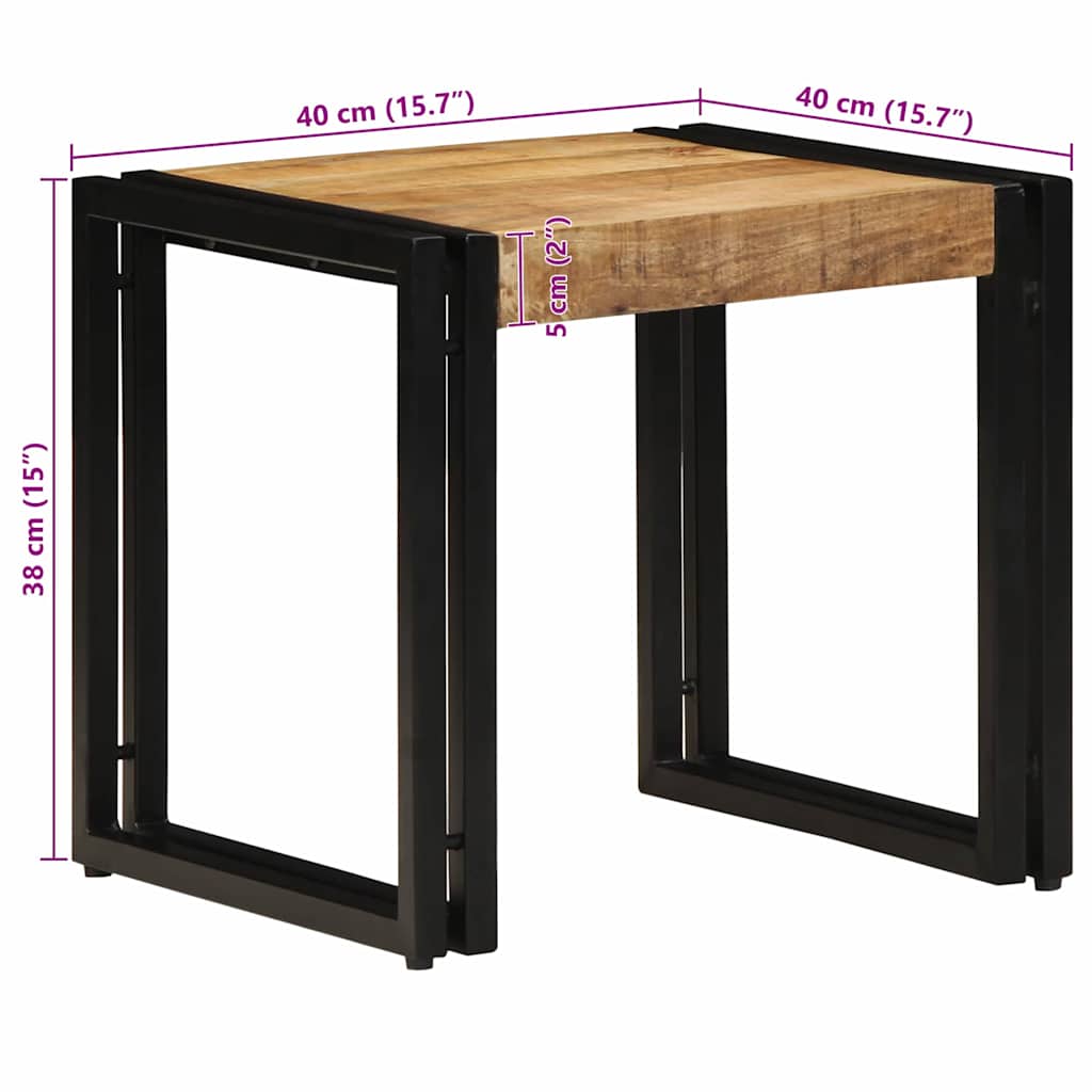 Mesa De Café Marrón Madera De Mango Maciza