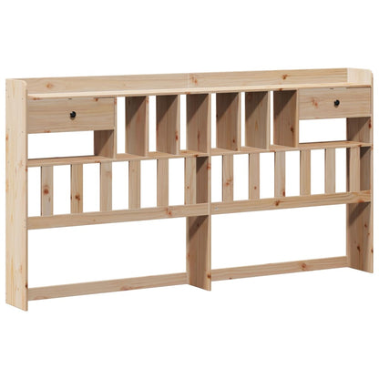 Cama Con Estantería Sin Colchón Madera Maciza De Pino 180X200Cm