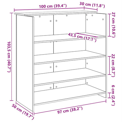 Escritorio De Recepción Roble 100X50X103,5 Cm Madera De Ingeniería