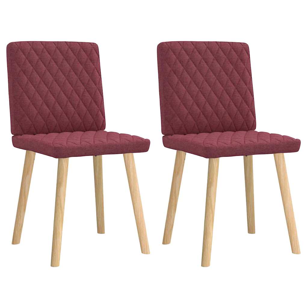 Sillas De Comedor 2 Unidades Tela Rojo Tinto