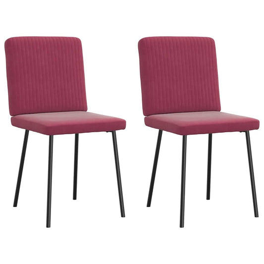 Sillas De Comedor 2 Unidades Terciopelo Rojo Tinto