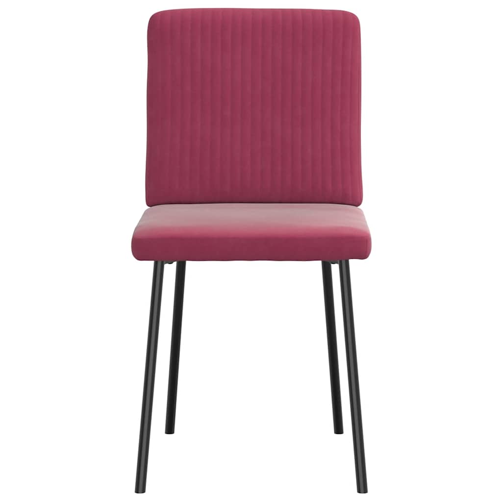 Sillas De Comedor 2 Unidades Terciopelo Rojo Tinto