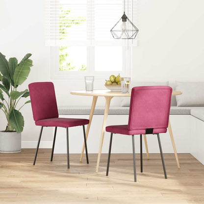 Sillas De Comedor 2 Unidades Terciopelo Rojo Tinto