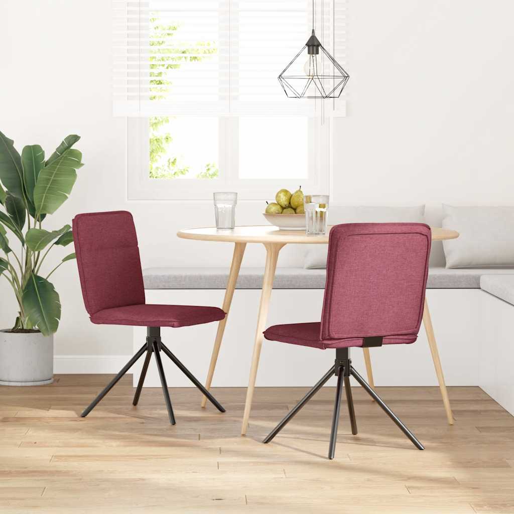 Sillas De Comedor 2 Unidades Tela Rojo Tinto