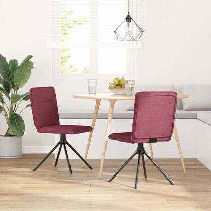 Sillas De Comedor 2 Unidades Tela Rojo Tinto