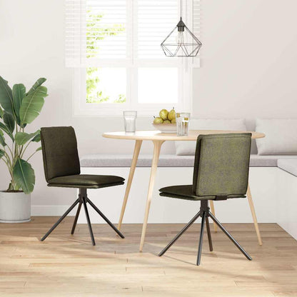 Silla De Comedor Cuero Gamuza Verde Militar