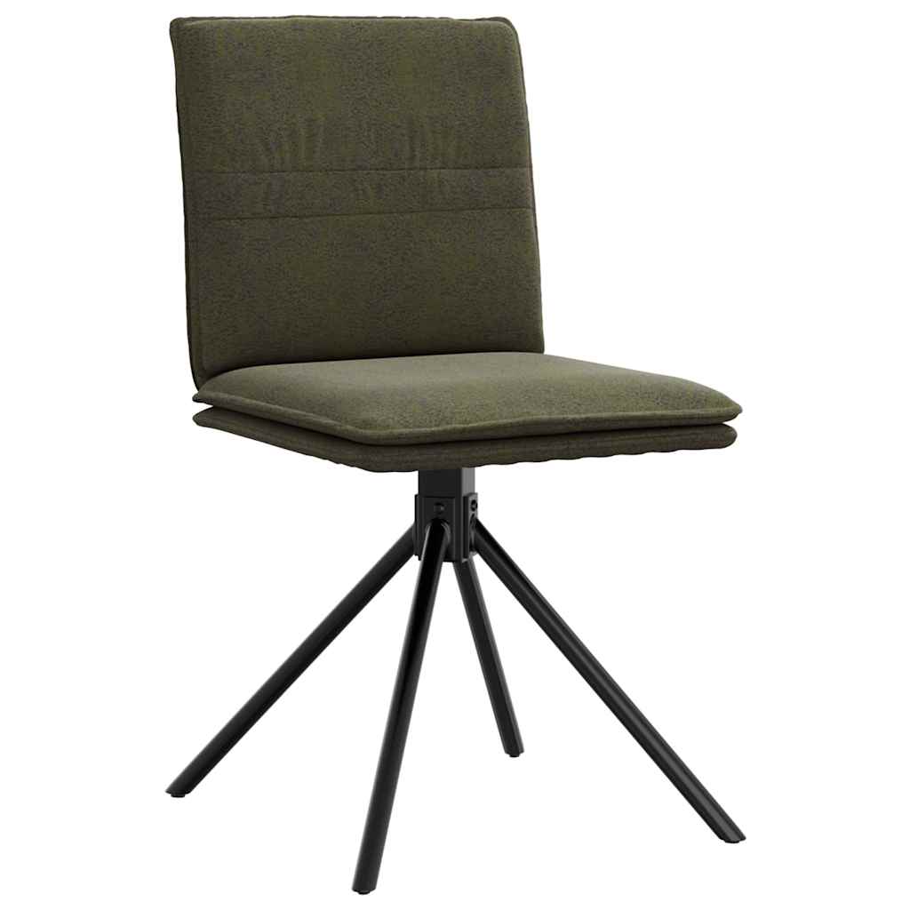 Silla De Comedor Cuero Gamuza Verde Militar