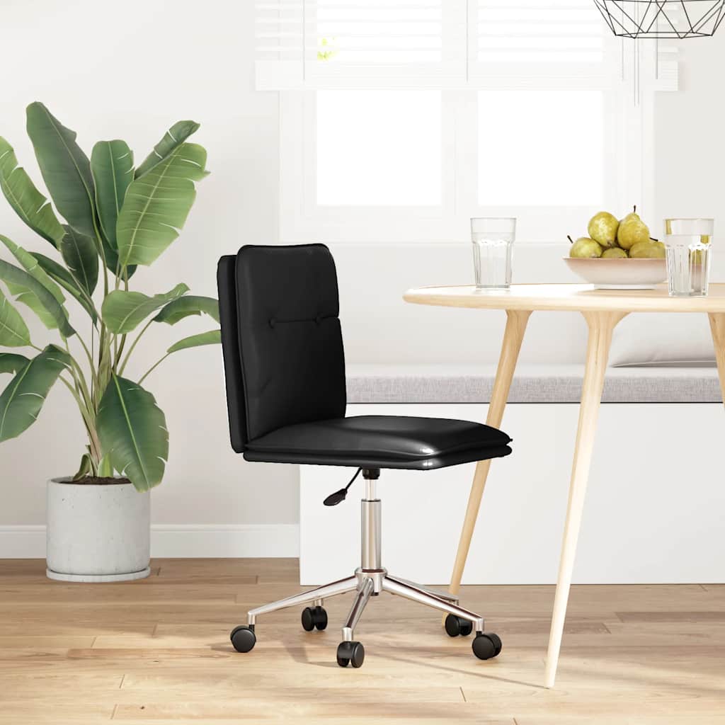 Silla De Comedor De Cuero Sintético Negra