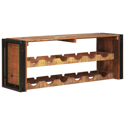Estante De Vino Marrón 120 X 45 X 33 Cm Madera Reciclada Maciza