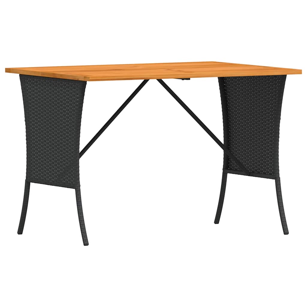 Mesa De Jardín Superficie De Madera Ratán Pe 105X75X72 Cm