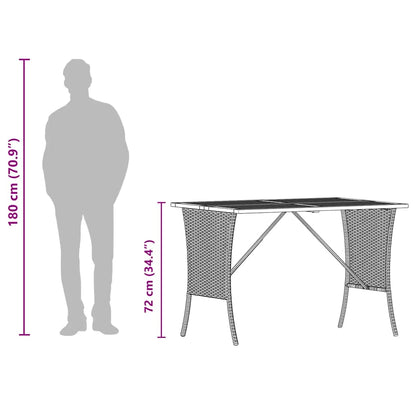 Mesa De Jardín Superficie De Madera Ratán Pe 105X75X72 Cm