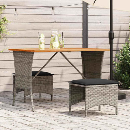 Mesa De Jardín Superficie De Madera Ratán Pe 105X75X72 Cm