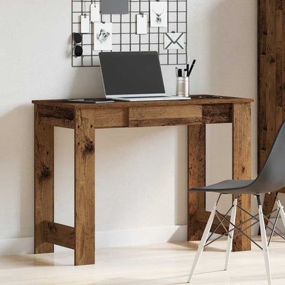 Escritorio De Madera De Ingeniería Envejecida 100X45X75 Cm