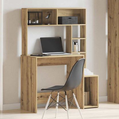 Escritorio Estantes Madera Roble Artisian 100X45X140 Cm
