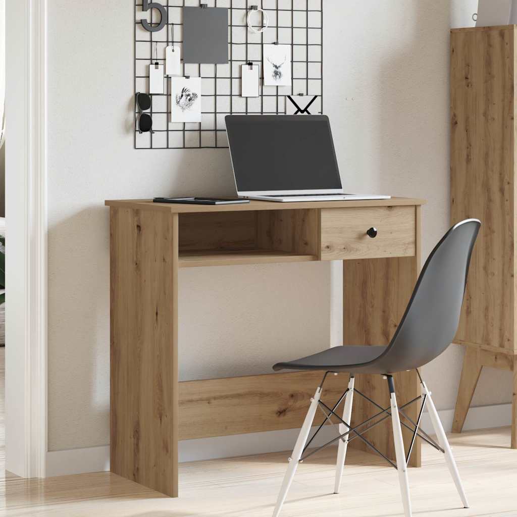 Escritorio De Madera De Ingeniería Roble Artesano 80X40X75 Cm