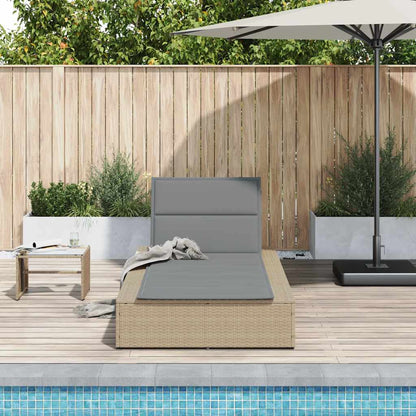 Tumbona Con Cojín Flotante Ratán Sintético Beige