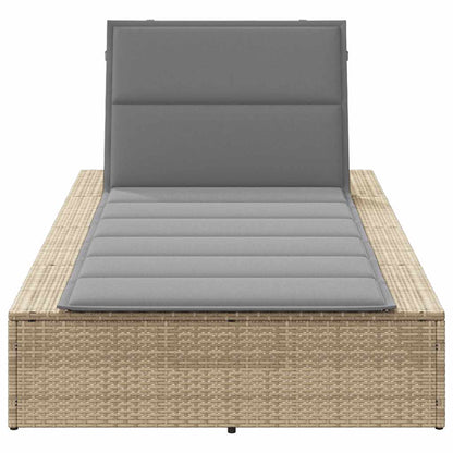 Tumbona Con Cojín Flotante Ratán Sintético Beige