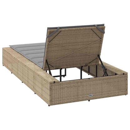 Tumbona Con Cojín Flotante Ratán Sintético Beige