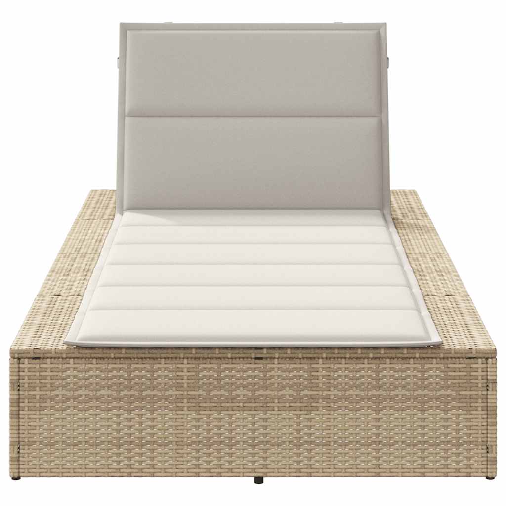 Tumbona Con Cojín Flotante Ratán Sintético Beige