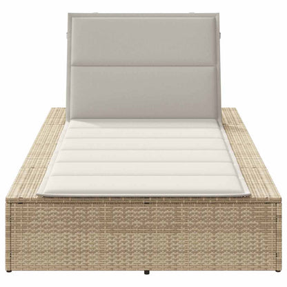 Tumbona Con Cojín Flotante Ratán Sintético Beige