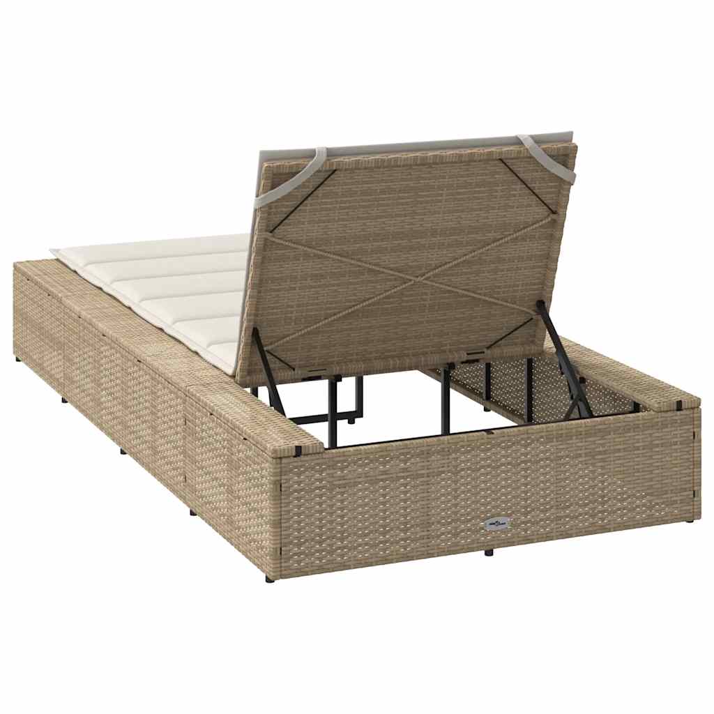 Tumbona Con Cojín Flotante Ratán Sintético Beige