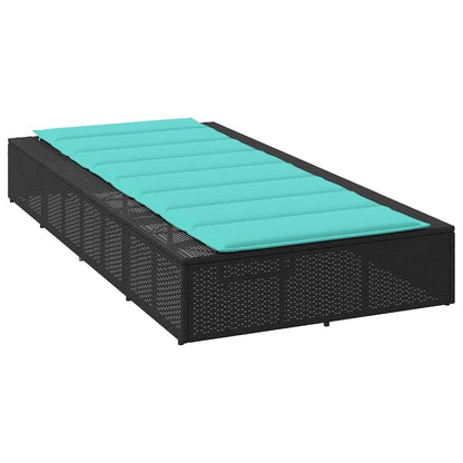 Tumbona Con Cojín Flotante Ratán Sintético Negro