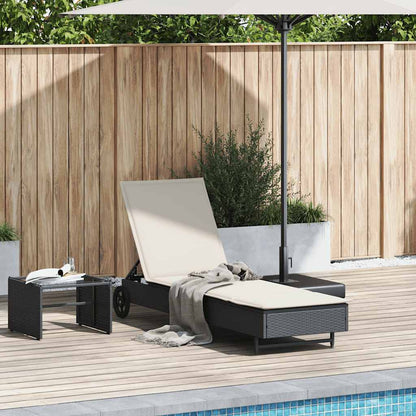 Tumbona Con Ruedas Y Cojín Ratán Sintético