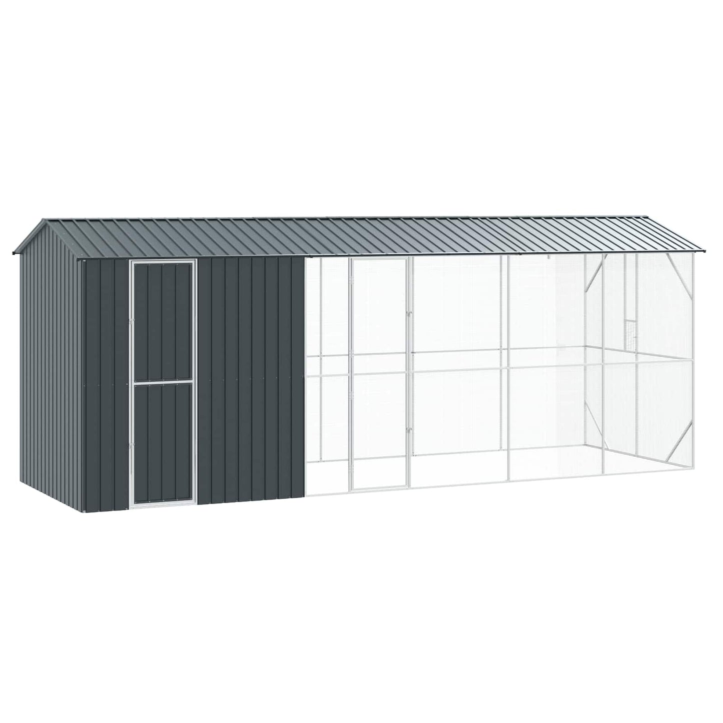 Jaula Para Aves Antracita 860 X 310 X 247 Cm Acero Galvanizado