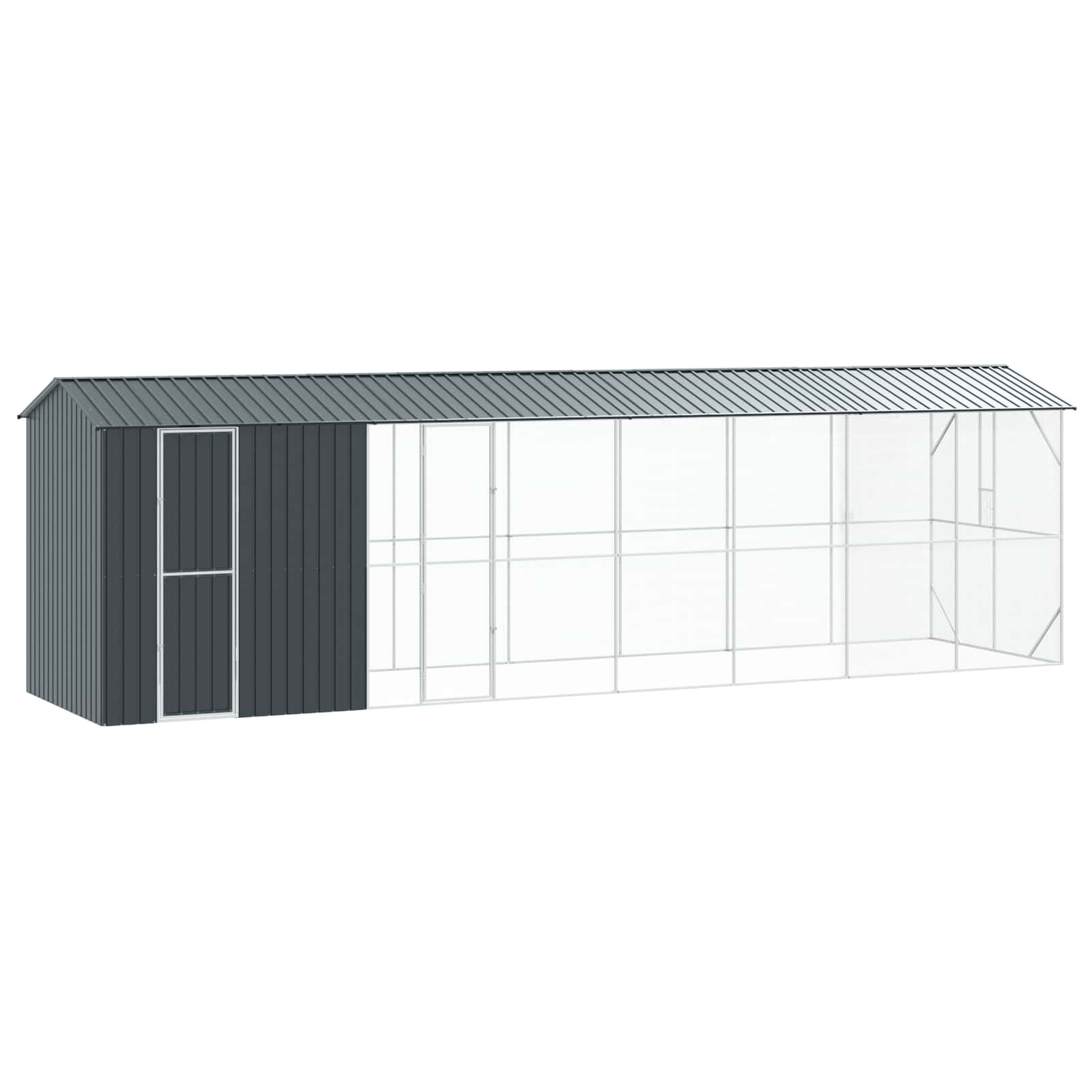 Jaula Para Aves Antracita 860 X 310 X 247 Cm Acero Galvanizado