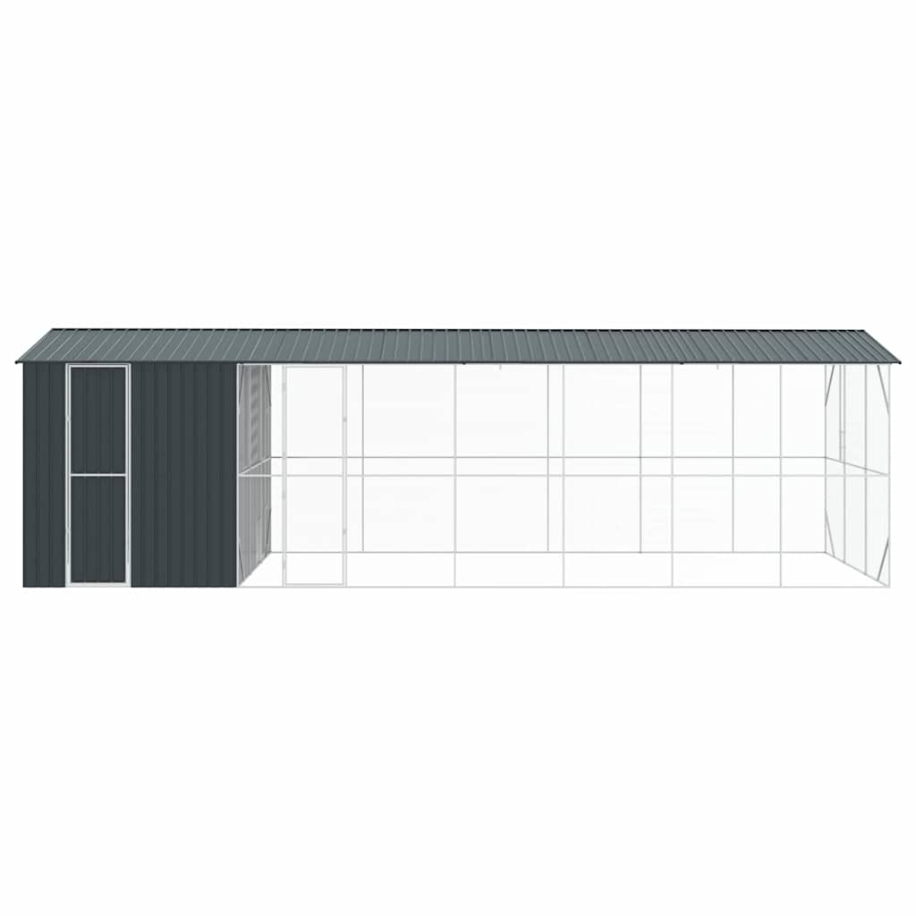 Jaula Para Aves Antracita 860 X 310 X 247 Cm Acero Galvanizado
