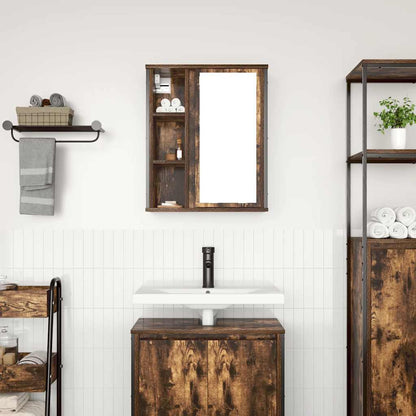 Mueble De Baño De Pared Con Espejo 50X21X60 Cm