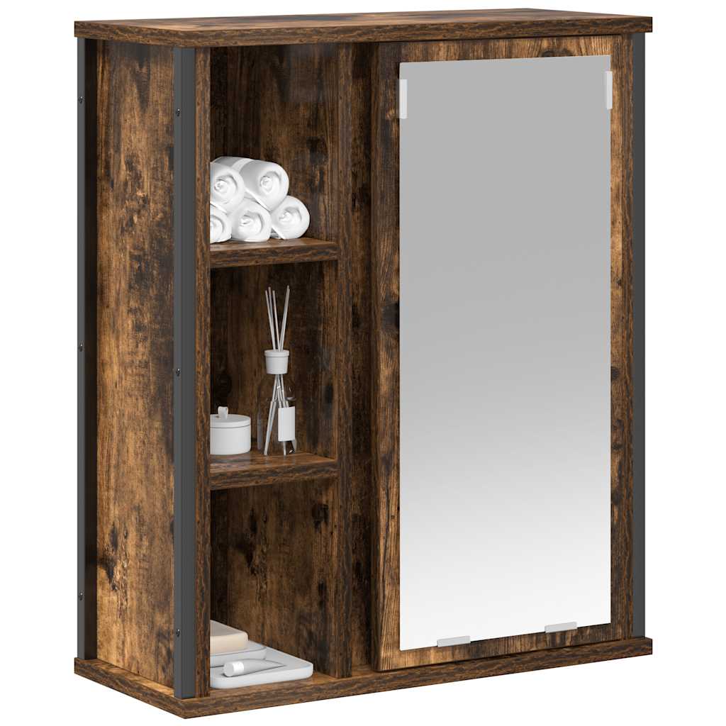 Mueble De Baño De Pared Con Espejo 50X21X60 Cm