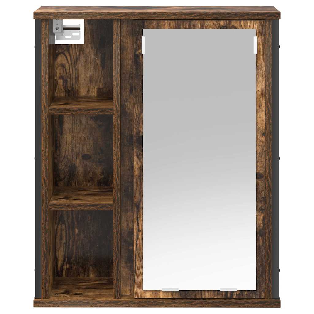 Mueble De Baño De Pared Con Espejo 50X21X60 Cm